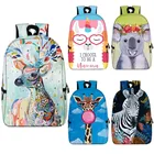 Симпатичные животные Жираф коала рисунок Альпака рюкзак для подростков школьные сумки для мальчиков и девочек, рюкзак для мужчин и женщин Портативный большой Ёмкость сумка