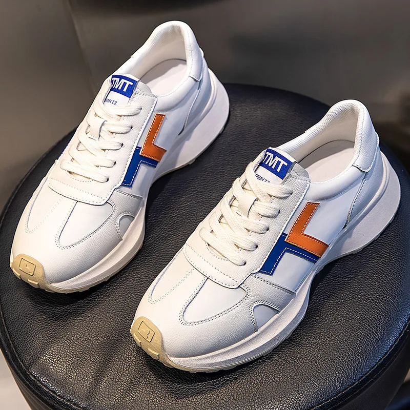 

Ladies Casual Sports Shoes Autumn Casual Thick-soled Increased Running Sports Shoes Women's Shallow Mouth Leather Women's Shoes