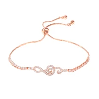 fashionable and versatile notes inlaid with zircon adjustable womens bracelet