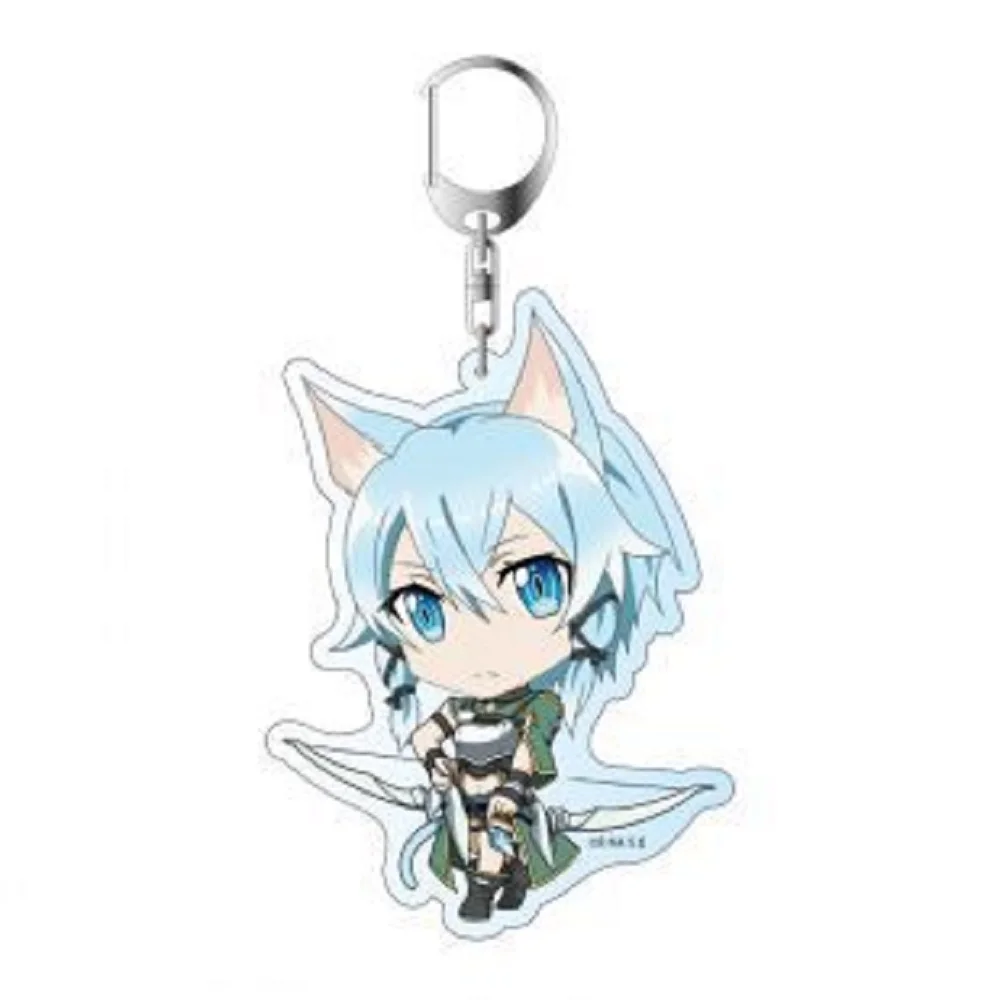 

Sword Art Online Acrylic Keychains Student Backpack Beautiful Pendant Car Seat Keyring Birthday Gift Friend Keychain