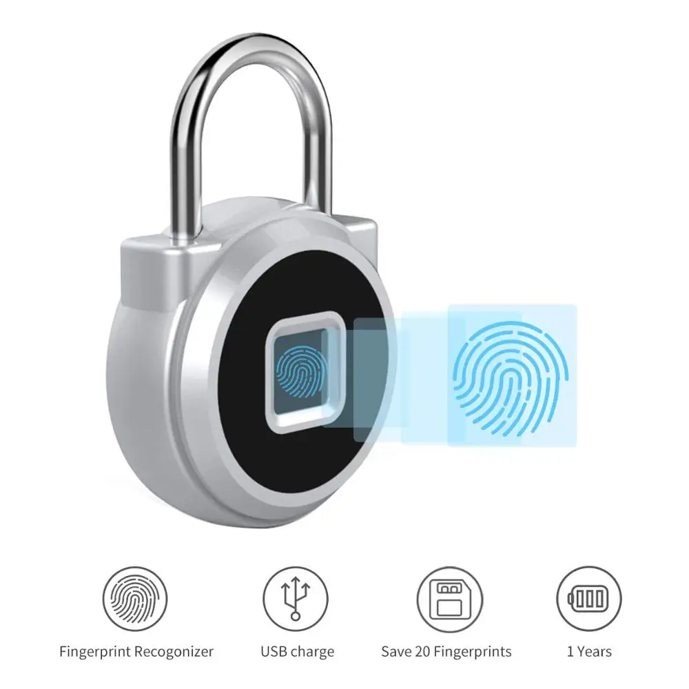 HONTUSEC замок отпечатков пальцев с usb зарядкой без ключа подходит для спорта рюкзак