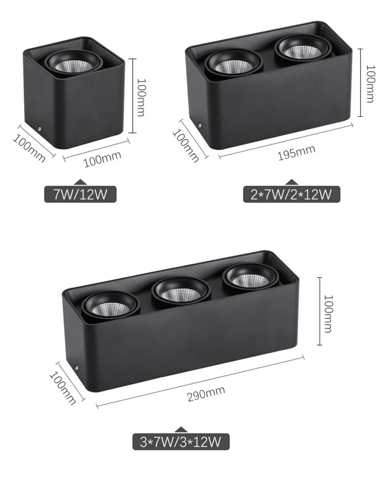 Квадратный светодиодный потолочный светильник с поверхностным креплением 7 Вт 21