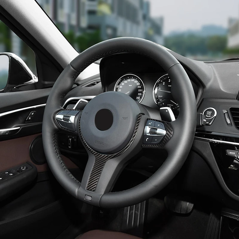 

Black Dry carbon fiber Steering wheel trim cover Car interior Auto Parts For BMW F20 F30 F34 F10 X1 X2 M2