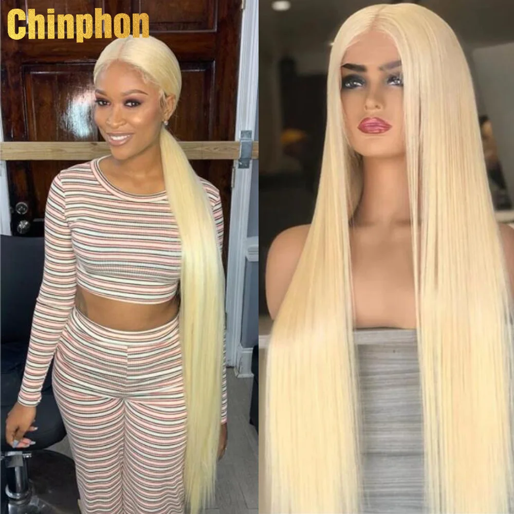 

40" 613 13x4 Lace Front Human Hair Wigs Pre Plucked Glueless Brazilian Straight 613 Blonde Transparent Lace Front Wig 150% Remy