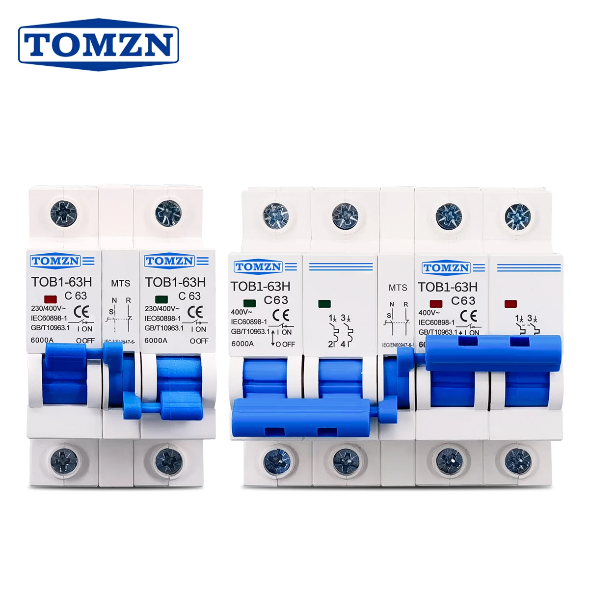 MTS Dual power Manual transfer switch Circuit breaker MCB 50HZ/60HZ TOMZN