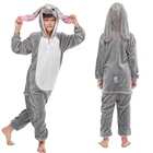 Пижама-кигуруми в виде серых кроликов для девочек и мальчиков