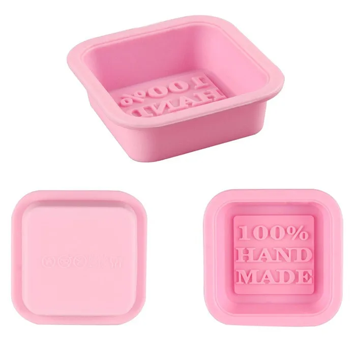 

New Qualified Cute Craft Art Square Pink Soap Molds Silicone Oven Handmade DIY Soap Mold Levert Dropshiping Hot Sale 2020#50