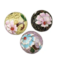 chinese polished enamel filigree large 20 30mm round beaded cloisonne copper diy jewelry making necklace accessories