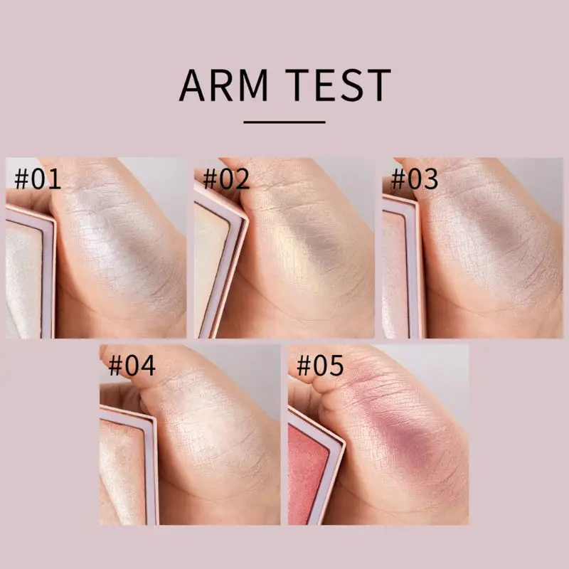 Пудра-хайлайтер для макияжа лица 5 цветов блестящая палитра светящаяся