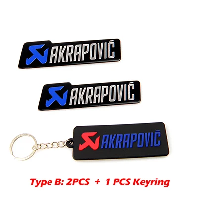 B2PCSKEY Универсальный алюминиевый Akrapovic стикер s глушитель наклейка глушитель наклейки для мотоцикла и автомобиля Наклейка - Название цвета: B2PCSKEY