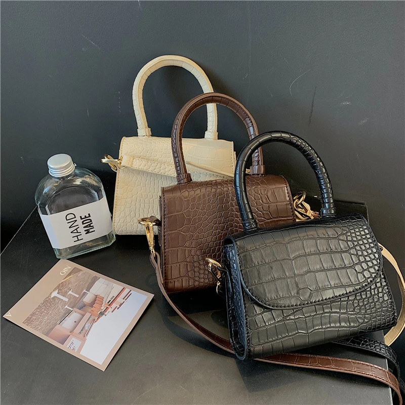 Крокодиловый узор сумки через плечо для женщин 2019 маленькая сумочка на цепочке