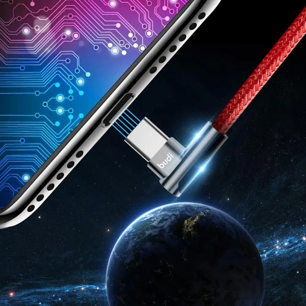 Usb-кабель BUDI Type-C для Samsung S10 S9 провод быстрой зарядки Huawei зарядный кабель P30 Xiaomi USB 3.