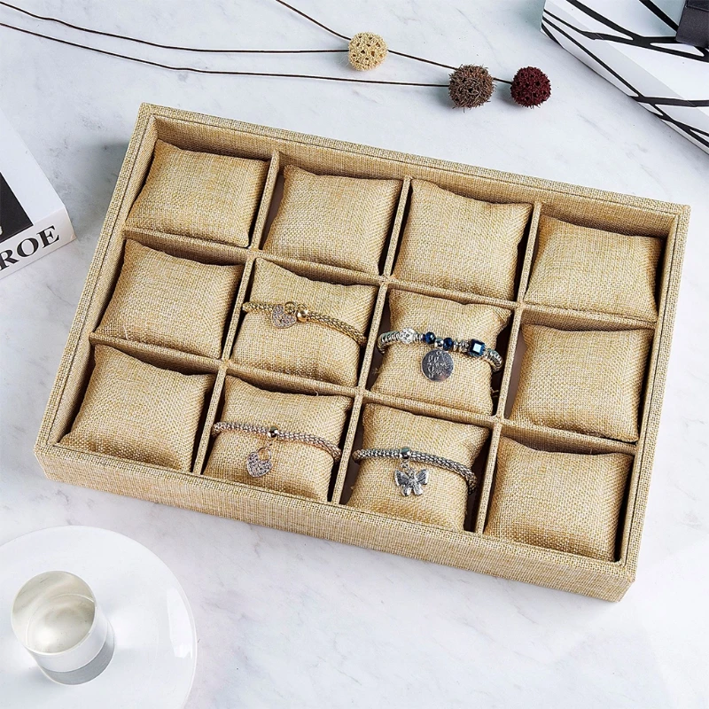 Лоток для ювелирных изделий органайзер часов браслет витрина 12 ячеек подушечки