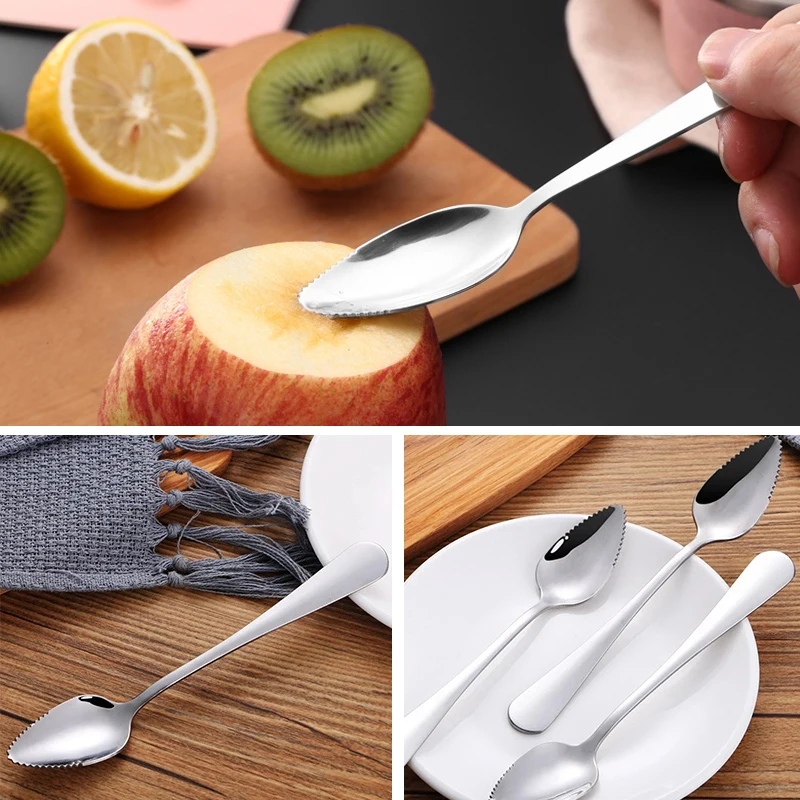 Ложка скребок из нержавеющей стали фруктовые ложки яблока с длинной