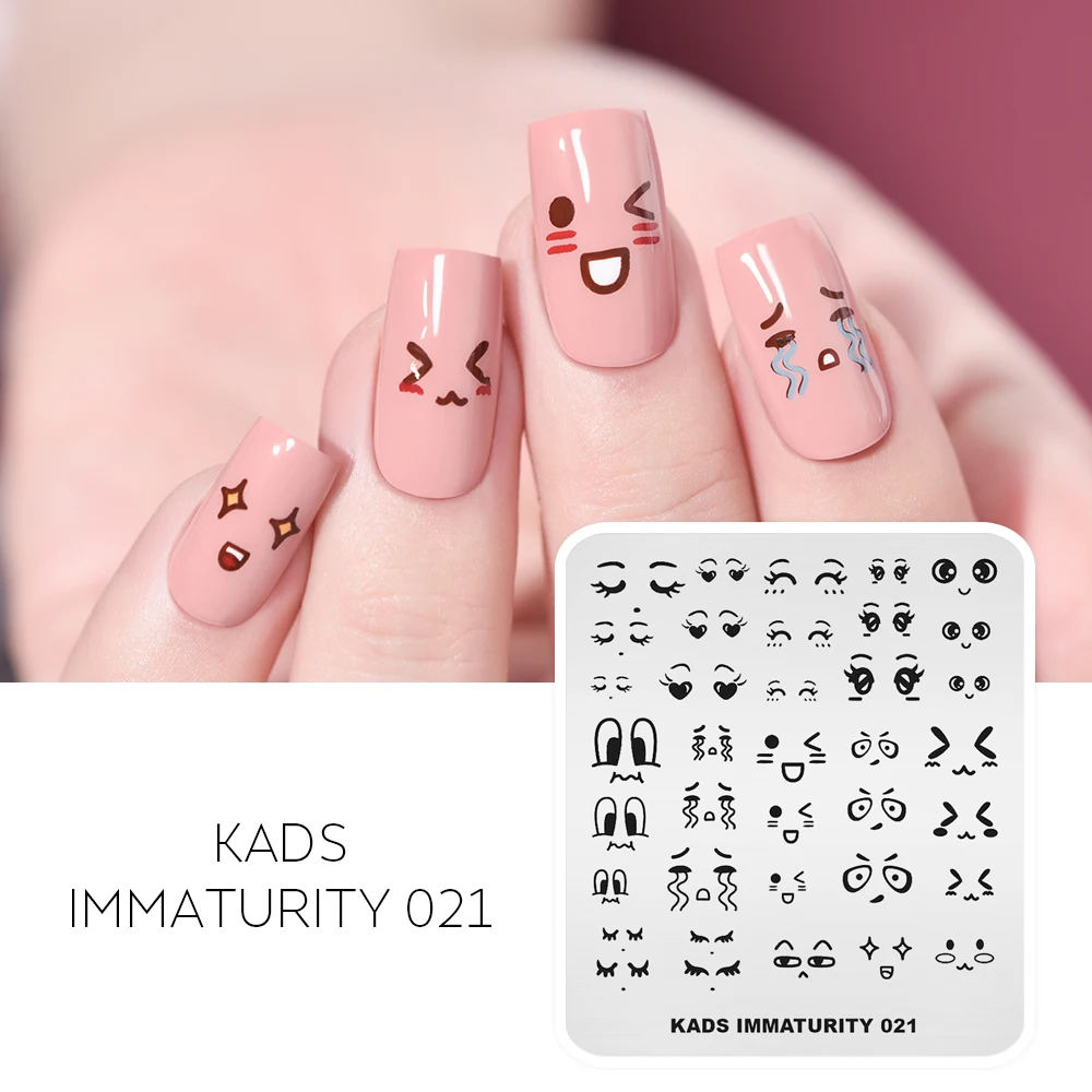 

KADS Stamping Plate Immaturity 021 Cute Pattern Nail Designs Nail Template Art Tools Nail Art Stamp Image Template DIY Manicure