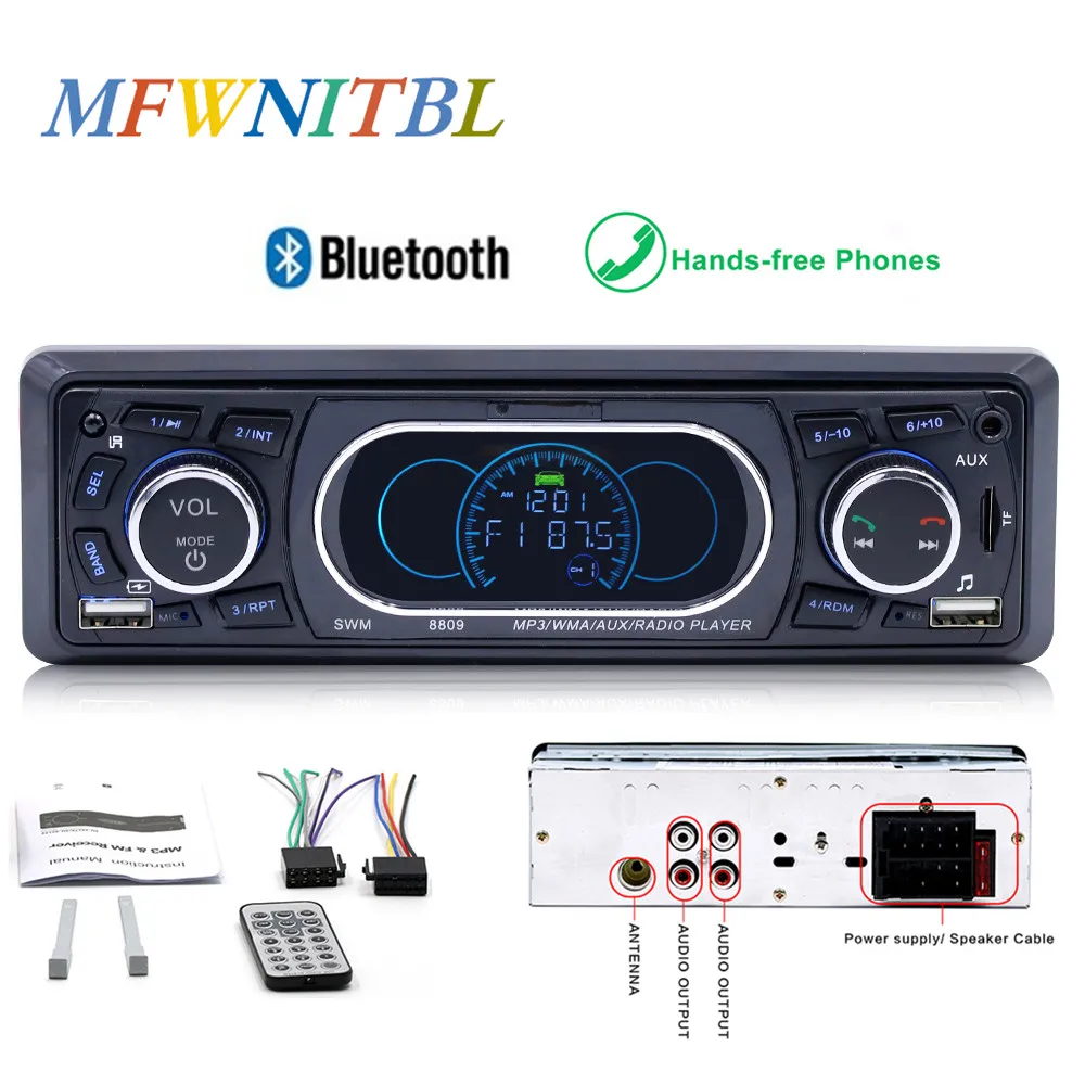 Авторадио 12 В In dash 1 Din Bluetooth автомобильный Радио стерео плеер SD MP3 Авто Аудио