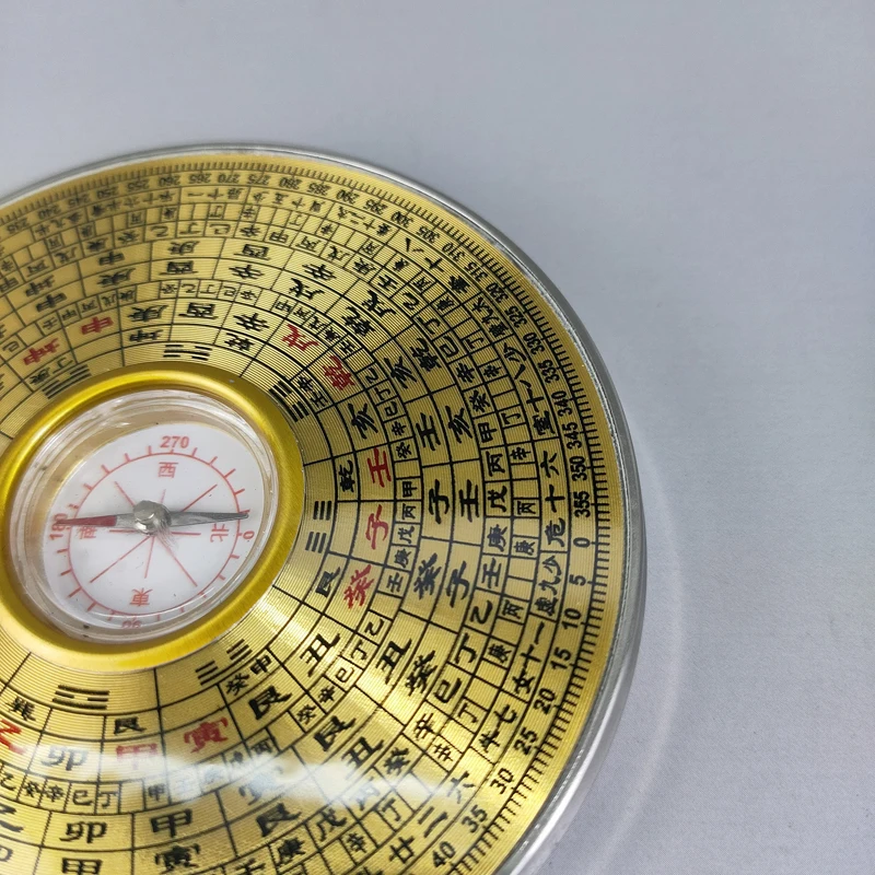 

Elaborate Upscale Round Chinese Copper Feng Shui Compass with Lid