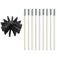 chimney cleaner brush set nylon clean rotary sweep system fireplace kit 10cm in diameter 9 pcs and 1 pcs brush for kitchen