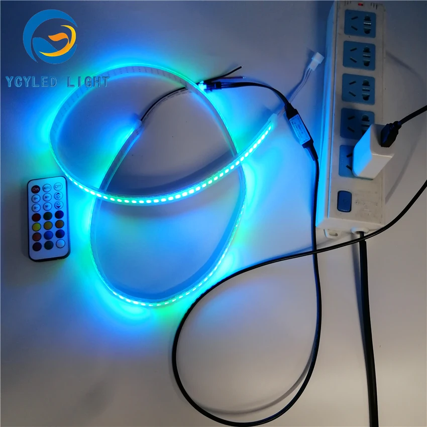 1 м 5 в usb ws2812b 144 светодиодов цифровой программируемый адресуемый 5050smd rgb Светодиодные полосы света ws2812 Светодиодная лента с радиочастотным пультом дистанционного управления