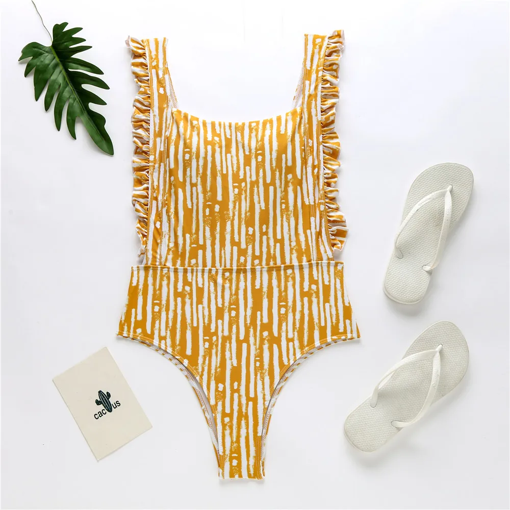 Цельный купальник сексуальный на шнуровке бикини с открытой спиной пуш ап