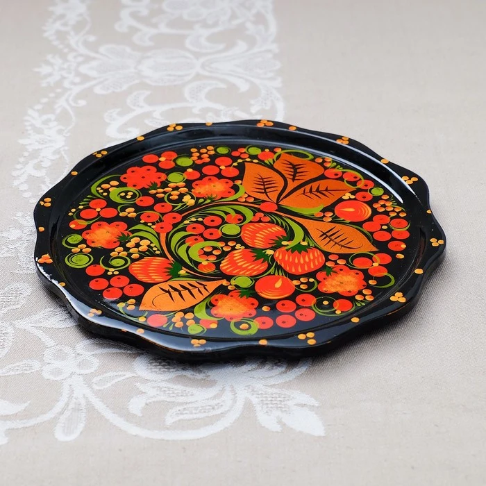 Тарелка Лимонница хохлома 20 см 1014811 | Дом и сад