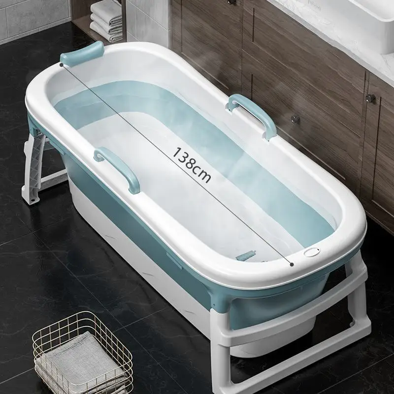 

1.15/1.38m Luxury Large Foldable Bath Tub Bathtub for Children Adult with Lid Handle Drain Hose Sweat Steam Barrel for Home