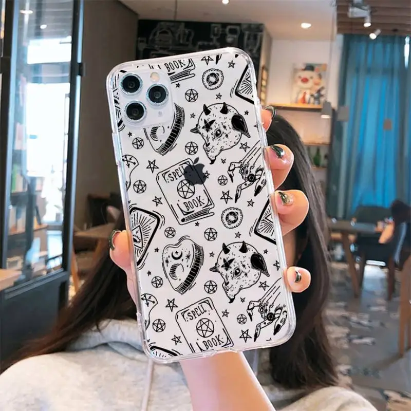 

Mysterious witch Pharmacy supplies Phone Case Transparent for iPhone 6 7 8 11 12 s mini pro X XS XR MAX Plus