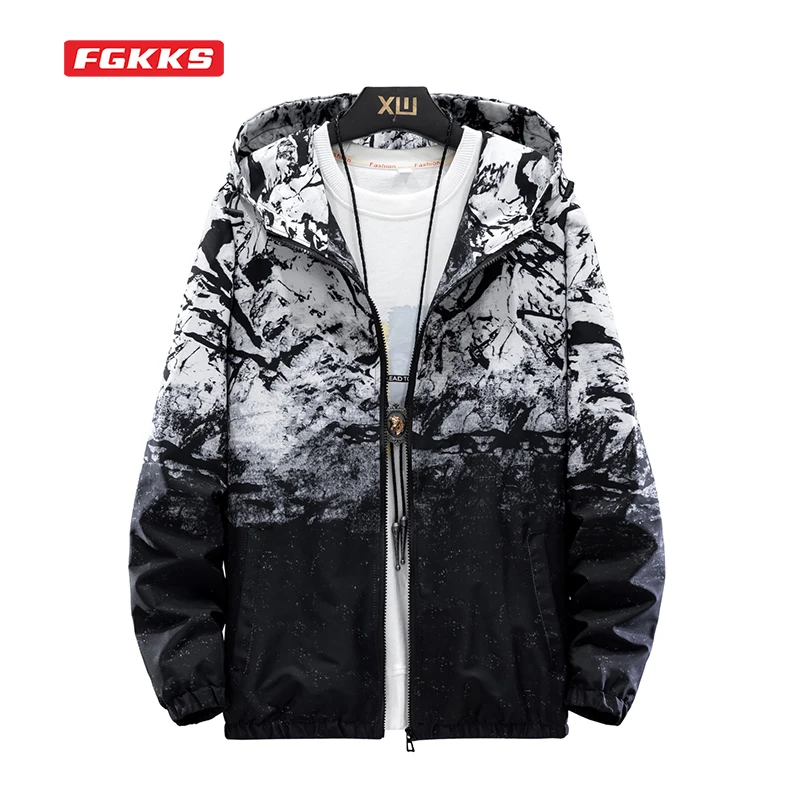 

Мужская однотонная приталенная куртка FGKKS, повседневная бейсбольная куртка, универсальная верхняя одежда для весны и лета, 2021