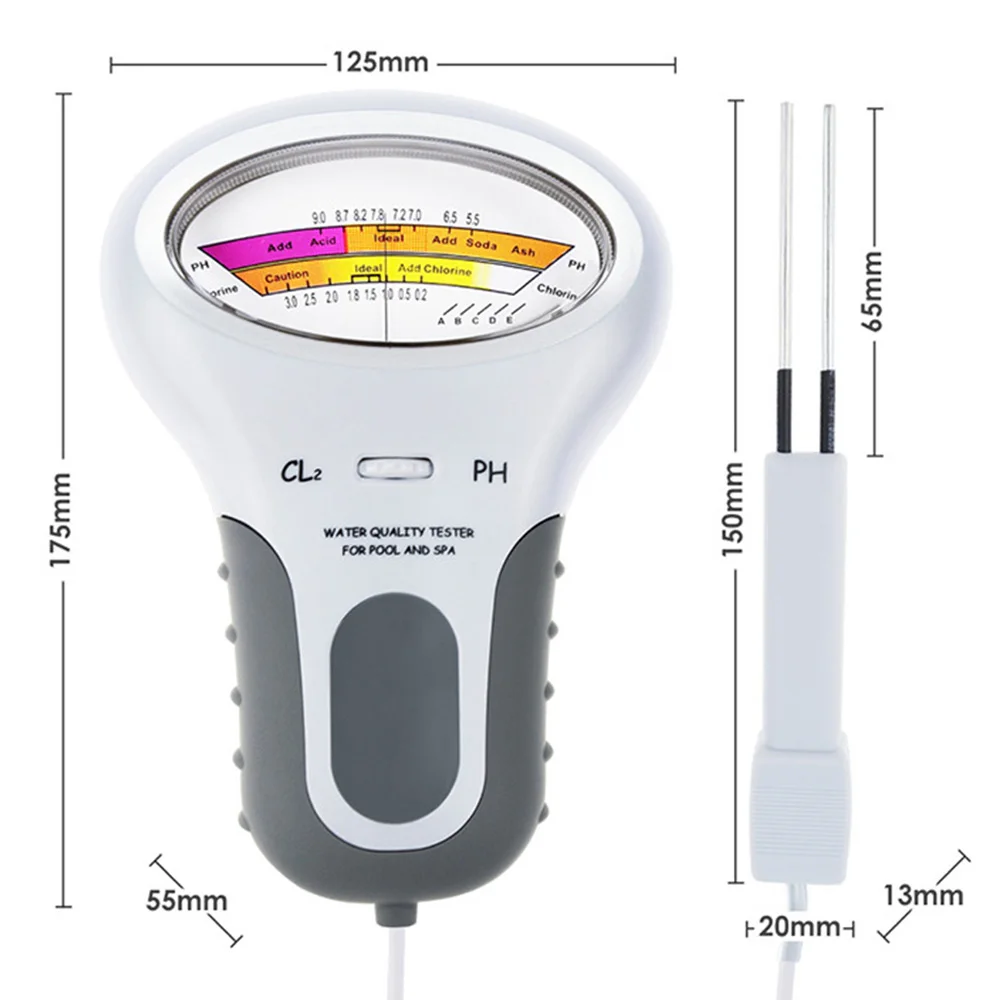 

Digital Monitor PH Water Tester Chlorine Pool Test Kit Instrument Analysis Portable Swimming Pool Kit Water Quality Tester