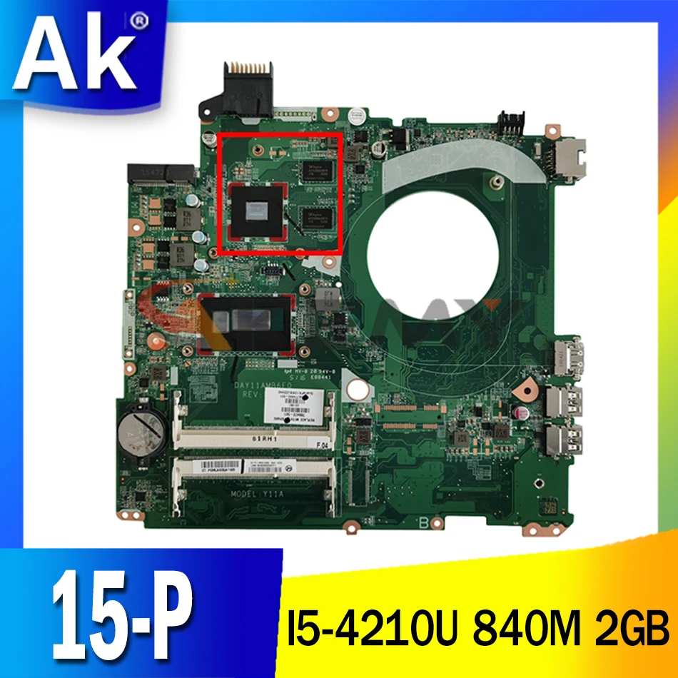 

Оригинальная материнская плата для ноутбука HP 15-P 766473-501 с SR1EF I5-4210U DDR3L 840M 2 Гб GPU DAY11AMB6E0 MB 100% протестирована Быстрая доставка