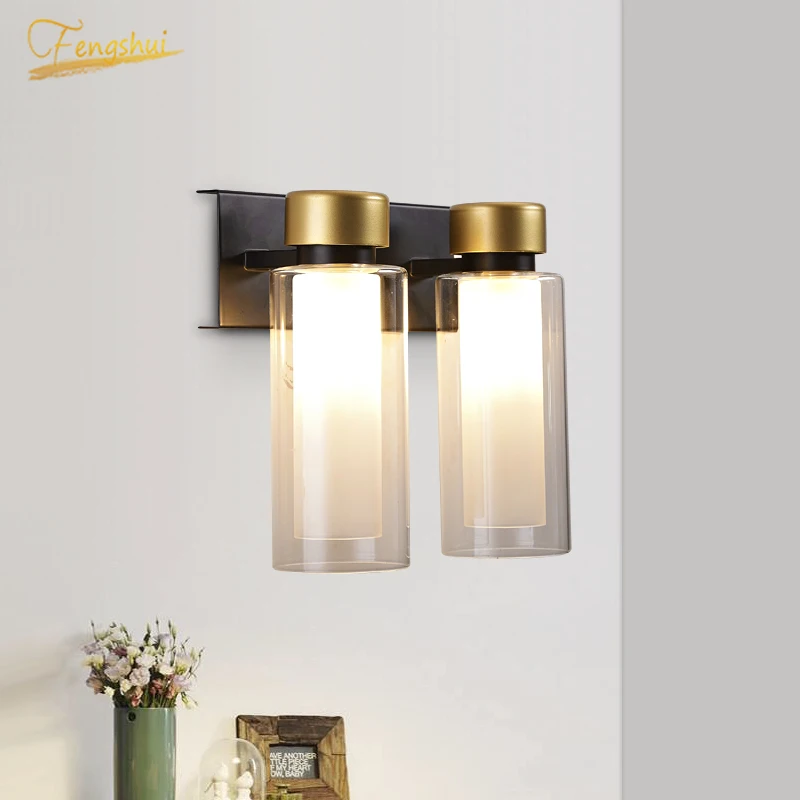 

Modern LED Wall Lights All Copper Personality Nordic Wall Lamp for Living Dining Room Aisle Staircase Lamp Bedroom Bedside Lamp