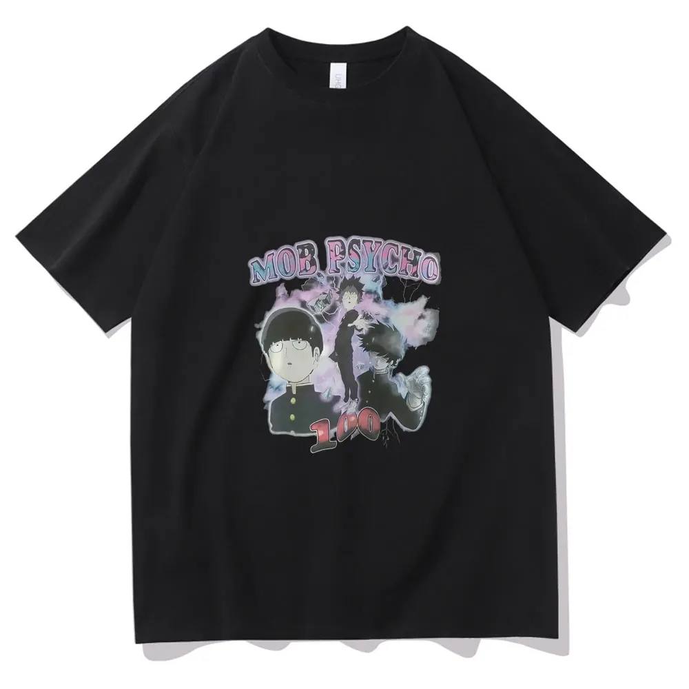 

Japanese Anime Mob Psycho 100 Print T-shirt Men Women Fashion All-match Tshirt Harajuku Man Tee Man Cotton T Shirts Short Sleeve