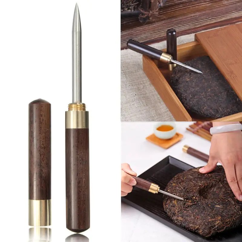 

Sandalwood Tea Knife Needle Pick With Wood Handle Puer Tea Tools Cone Needle Breaking Prying Tea Brick Professional Tool
