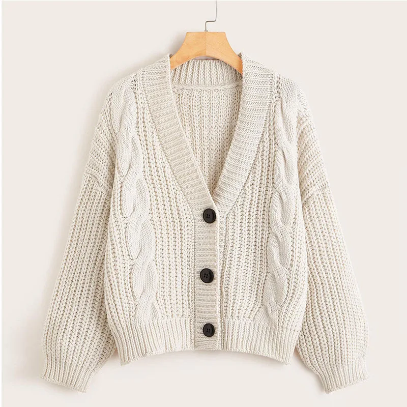 

Autumn Winter Long Sleeve V neck Jumper Cardigans Casual Streetwear Fashion Pull Femme Coat Women Short Cardigan Knitted Sweater