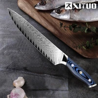 xituo kitchen knife japanese damascus aus10 steel chef knife santoku meat cleaver slicing cooking bread knife cover gift box