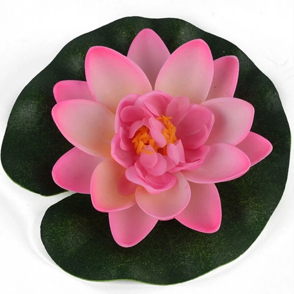 SUEF 1PCS Free Shipping Artificial Lotus Water Lily Floating Flower Pond Tank Plant Ornament 10cm Home Garden Decoration@2 | Дом и сад
