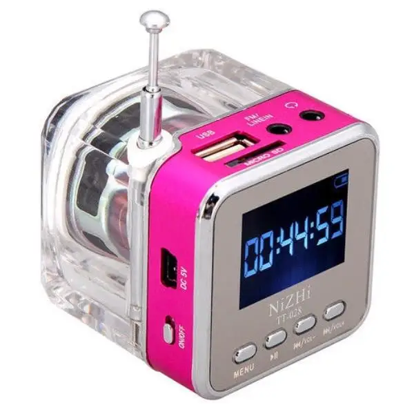 Мини USB MicroSD карта fm-радио ЖК-дисплей динамик Музыка MP3-плеер новая мини алюминиевая вибрационная пленка громкий динамик 0930