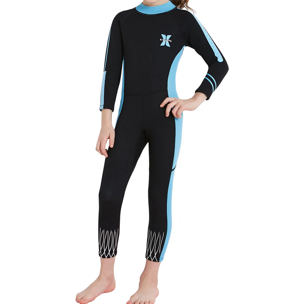 

Kids Wetsuit Girls Jumpsuit Full-Body Swimsuit Long Sleeve Snorkeling Dive Suit Child Girl Diving Suit 2.5mm Surfing Wetsuit
