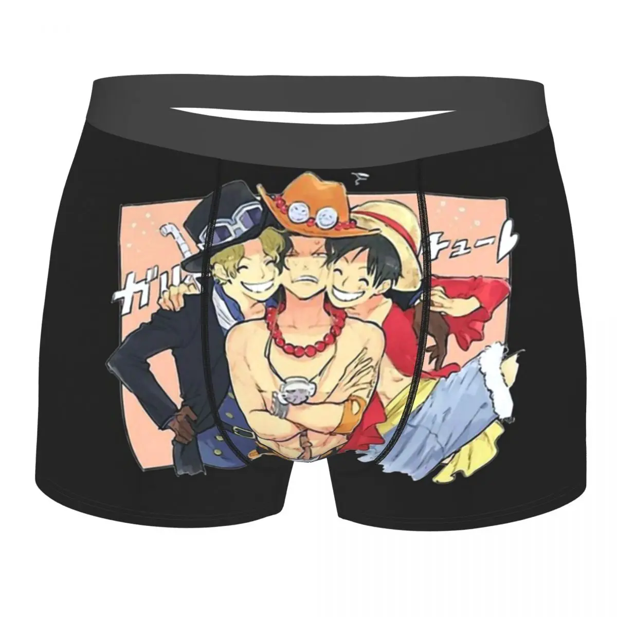 

Funny Friends One Piece Monkey D. Luffy Japanese Anime Underpants Homme Panties Male Underwear Ventilate
