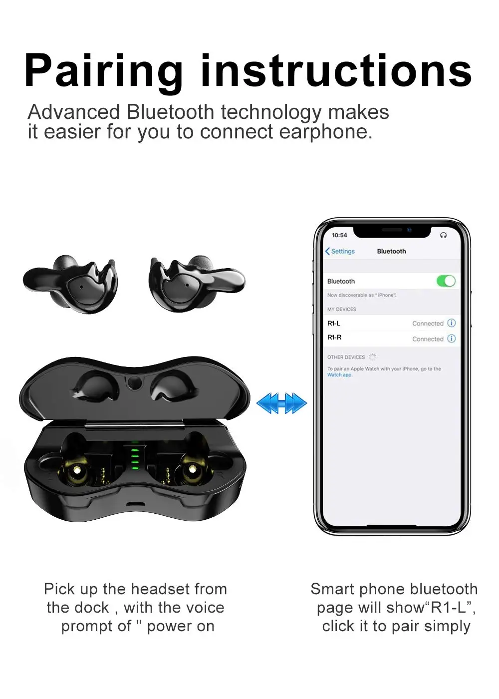 Aminy Беспроводные наушники с УФ-стерилизацией, Bluetooth 5,0, Спортивные Беспроводные наушники, Hi-Fi стерео беспроводные Bluetooth наушники