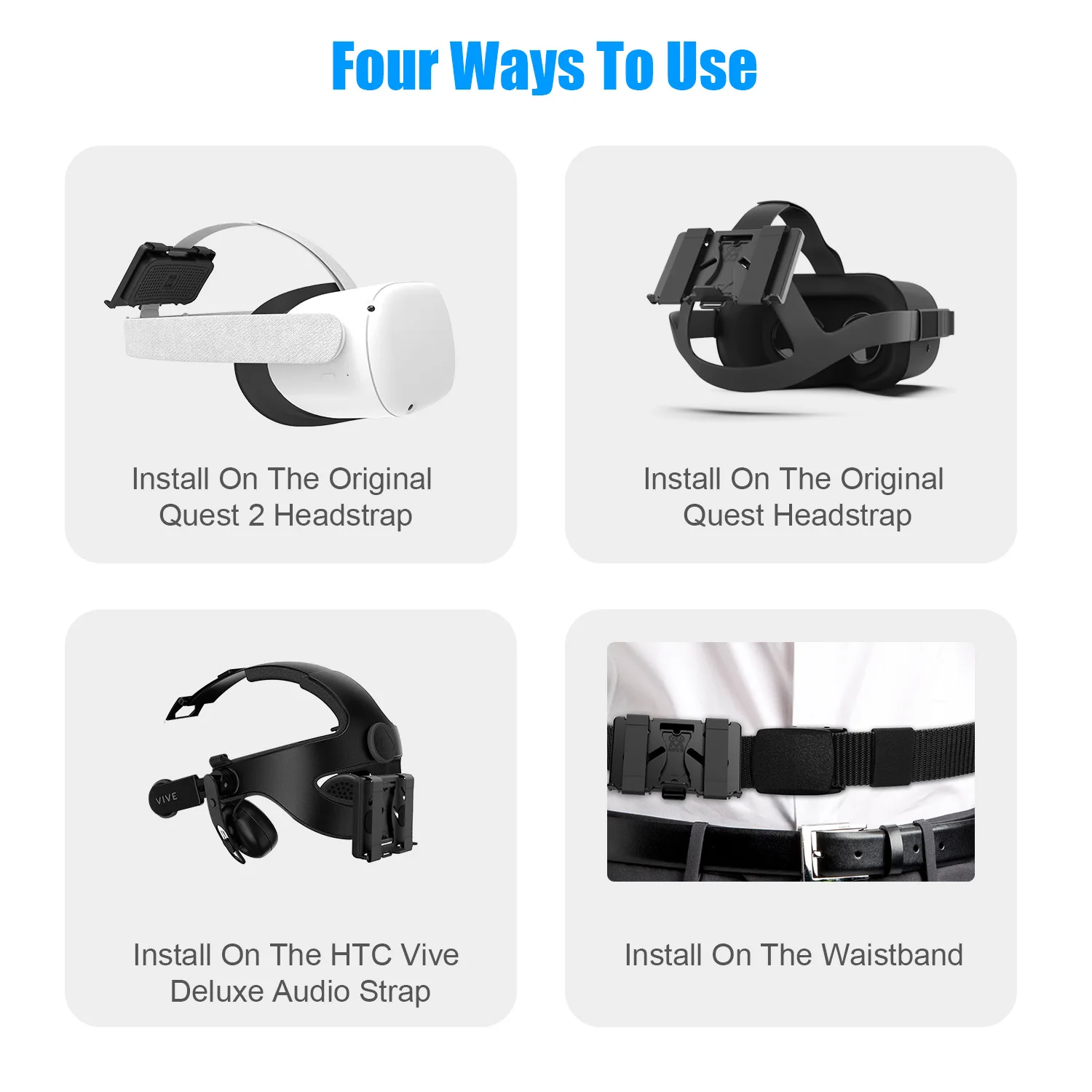 Крепежный кронштейн для внешнего аккумулятора Oculus Quest 2/1 или Vive Deluxe | Электроника