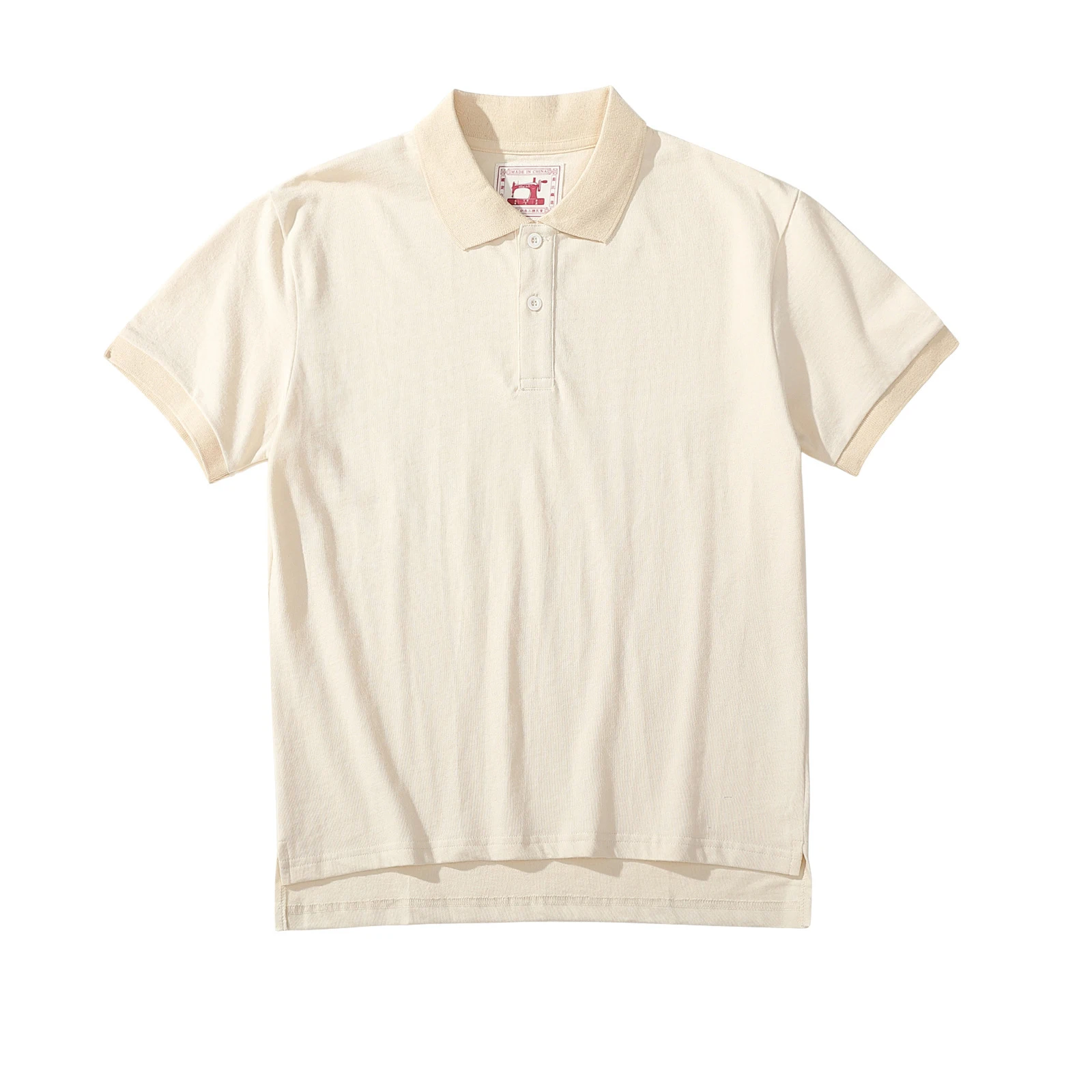 

High Quality Pure Cotton Polo-Shirt For Man Classic Basic Lapel Short Sleeve Vintage Distressed Solid Color Youth Mens T-Shirt
