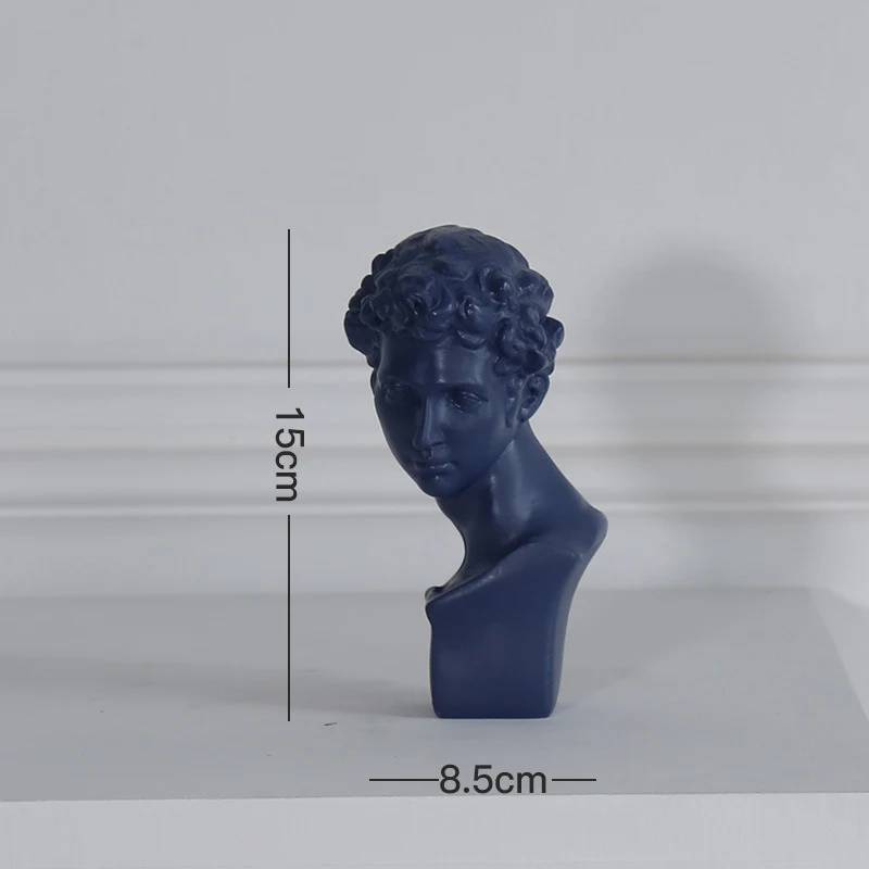 Medici Deep Blue VILEAD 19 см 46 см Смола гипсовая голова фигурки нордическая Morandi Давид Венера эскиз скульптура персонажа Искусство Декор Орнамент для дома - Цвет: Medici Deep Blue