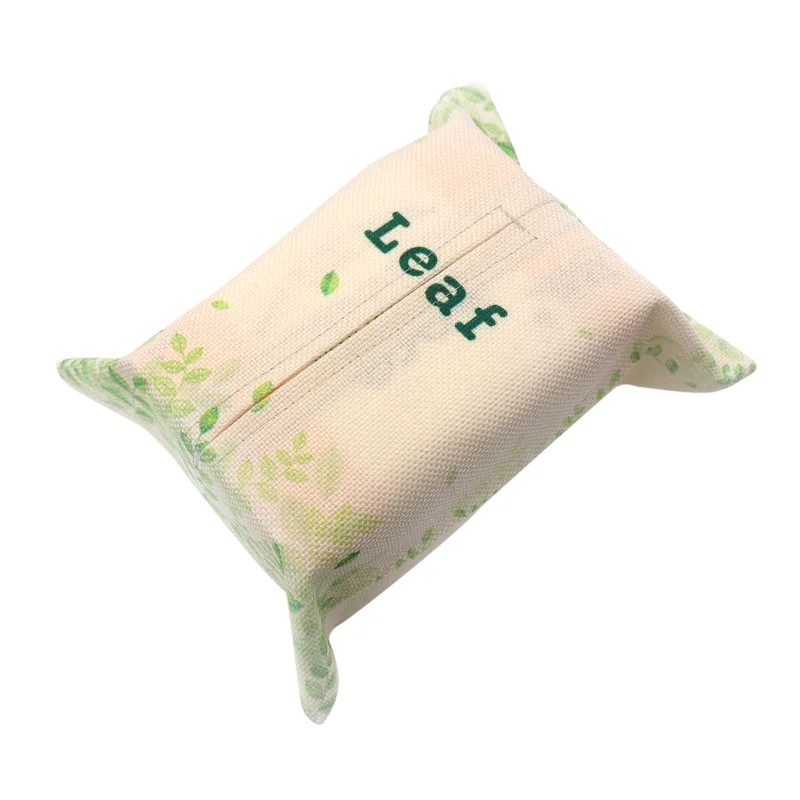 1 Green Leaf Flamingo Tissue Box Cloth Napkin Storage Bag Paper Container For Party Hotel Home Decoration - Цвет: 1