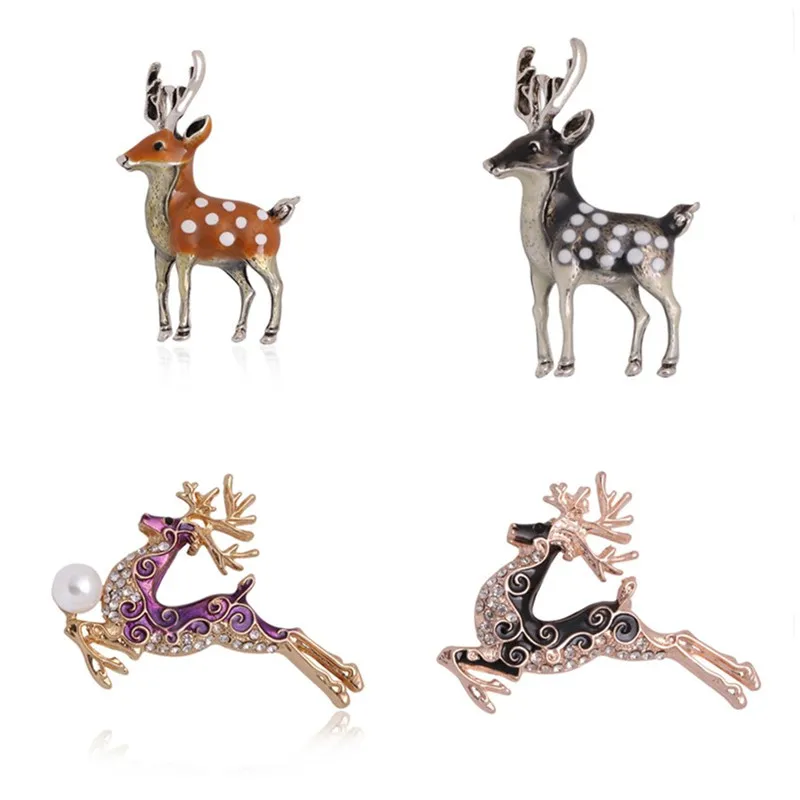 

2021 Deer Brooch Available Cute Small Deer Brooches For Women Bucks Deer Animal Brooch Pin Coat Accessories Kids Gift