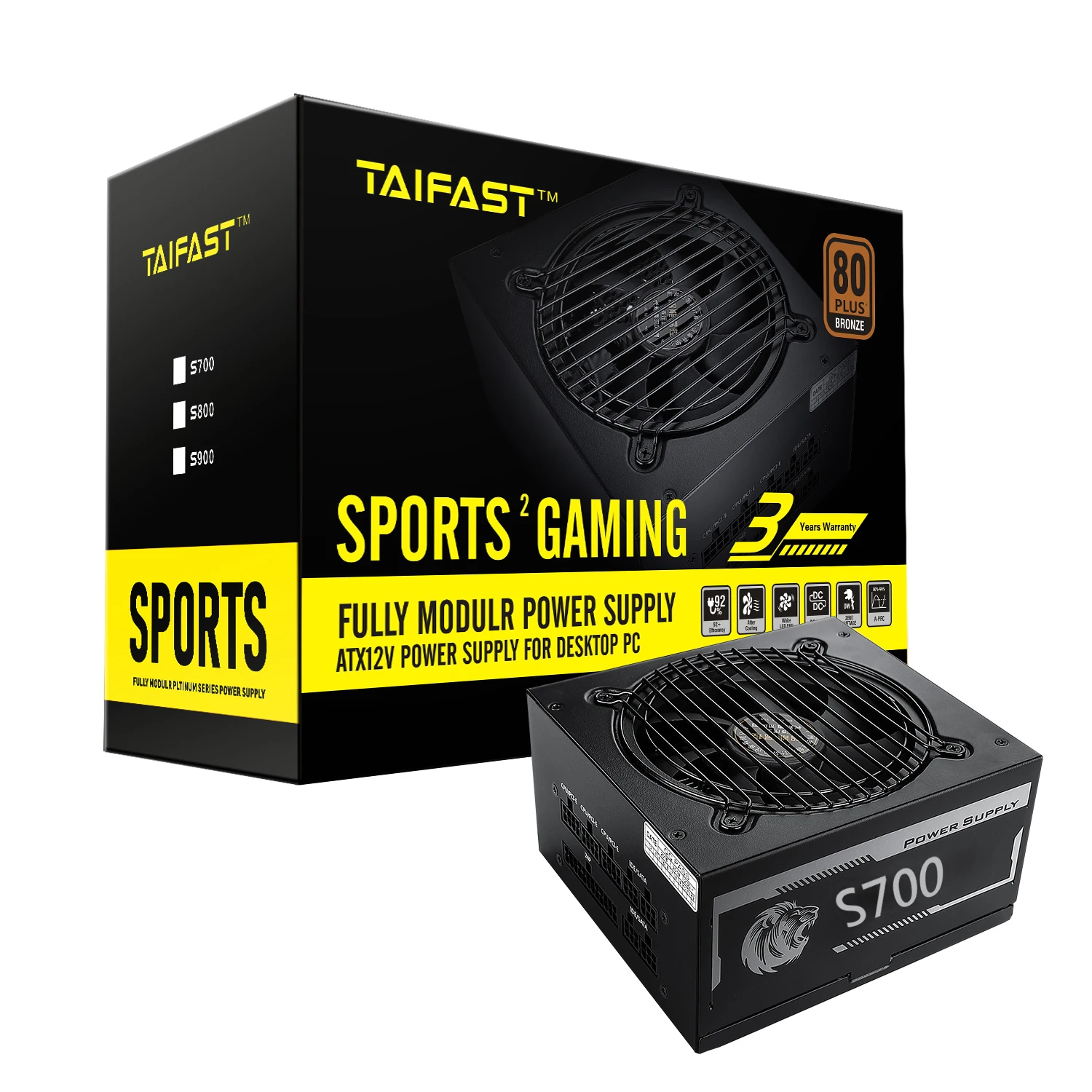 Taifast  ATX-600W/450W Pc Switching Power Supply Desktop Computer Part High Quality Full Module Computer 500W Power Supply 24P