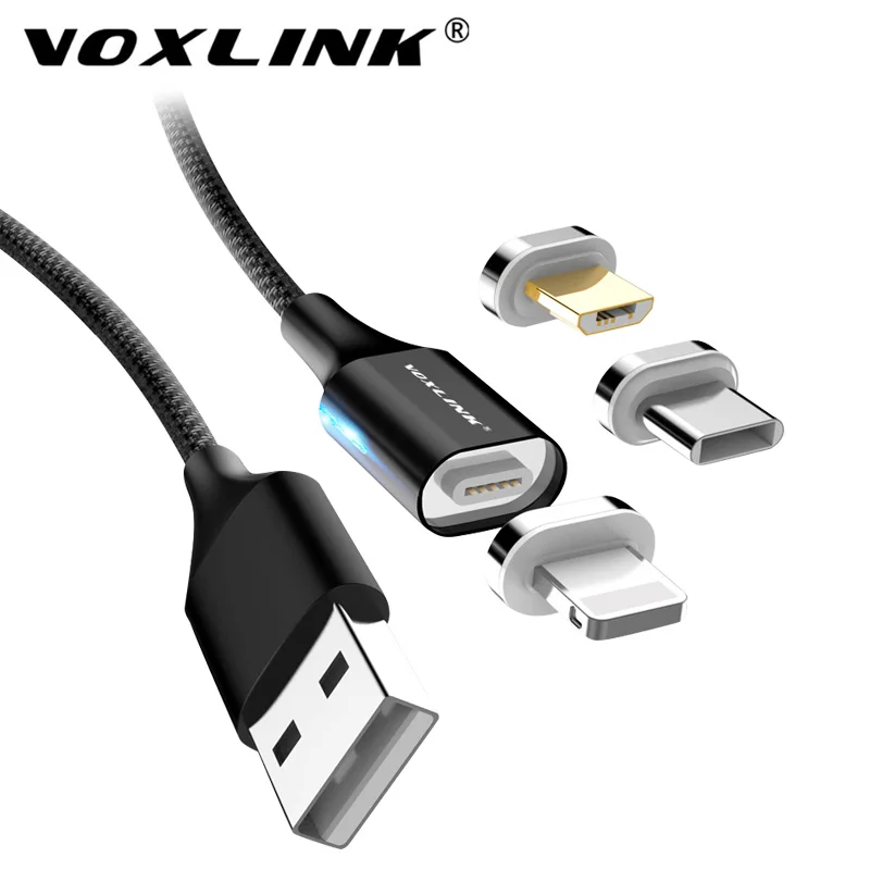 Магнитный кабель VOXLINK Micro usb Type C адаптер для быстрой зарядки телефона магнитное