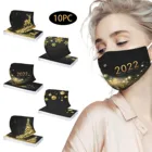 10 шт., одноразовые маски для лица для взрослых с новым годом 2022