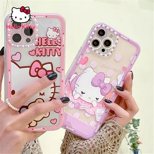 Hello Kitty New Wave Point Lens Phone Case For Iphone12 12pro 12promax 11pro 11promax Mini X Xs Max 
