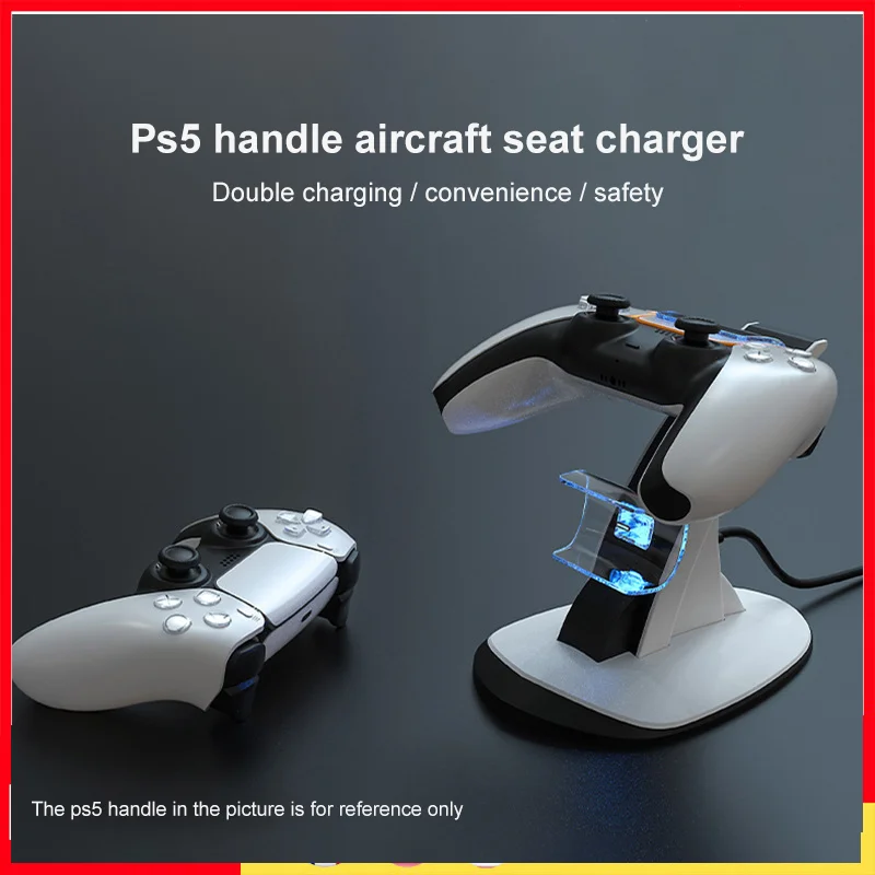 

For PS5 Type-C DualSense Charging Station Dual Charging Dock Charger Stand For PlayStation 5 DualSense Wireless Game Controller